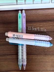1pc/4pcs Erasable Ballpoint Pen, Blue Erasable Gel Ink Pen, 0.5mm Tip, Refillable Ink With Eraser, Suitable For Stationery, Pens, Office Supplies, Easter, Diary - Sets - View 5