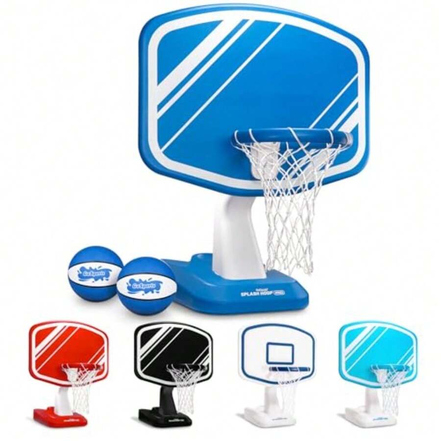 Splash Hoop Swimming Pool Basketball Game Includes Poolside Water Basketball Hoop 2 Balls and Pump Choose Your Style - Azul - Ver 1