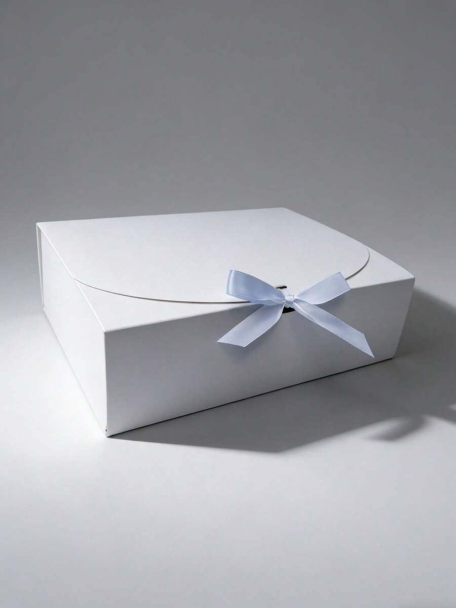 5个/10个装，尺寸为10.6x7.9x3.1英寸，可折叠，350克硬纸板礼盒，纯白色或黑色牛皮纸礼盒，带丝带封口，适用于伴娘、求婚、婚礼、圣诞节、生日、礼品包装、情人节等场合。