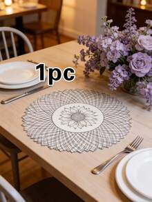 1/4/6pcs Creative Lotus PVC Gold Foil Placemats, Hotel Restaurant Decorative Heat-Resistant Non-Slip Table Mats, Western Style Table Mats For Weddings, Parties, Valentine's Day, Holiday Celebrations, Picnics, Camping, Birthday Banquets, Dining Table Decoration - Multicolor - View 14