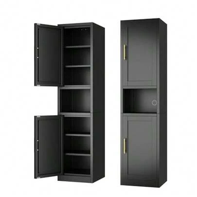 Tall Narrow Storage Cabinet 66.93" H Tall Bathroom Cabinet Metal Pantry Cabinets 4 Adjustable Shelves for Kitchen Home Office Living Room Dinning Room 16 inches Wide Black