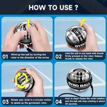 2pcs Self-Starting Wrist Strength Gyroscope Balls, Professional Wrist & Arm Trainer For Adults, Home Fitness Wrist & Muscle Strength Exercise - Black - View 6