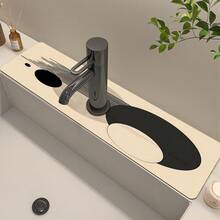 1pc Faucet Suction Pad, Drain Pad, Kitchen, Bathroom Sink, Countertop, Drain Pad, Diatomite Washbasin, Cuttable And Quick Drying Pad. - Multicolor - View 13