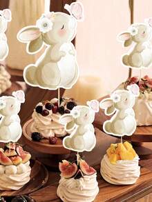 13 件/26 件可爱兔子蛋糕装饰，蝴蝶兔蛋糕装饰品，适合迎婴派对、生日派对、蛋糕装饰用品 - 兔子蛋糕裝飾 - 查看 2