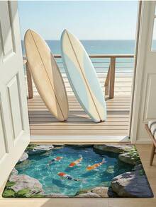DAJIANG 1 buah Keset Kamar Mandi Gaya Laut Baru, Karpet Kamar Mandi Pola Dunia Bawah Laut 3D, Cocok Untuk Kamar Mandi, Dapur, Luar Ruangan, Dalam Ruangan, Lorong, Kamar Tidur, Ruang Tamu, Dapat Dicuci dengan Mesin, Bagian Bawah Anti Selip, Dekoratif Untuk Kamar Tidur, Kamar Mandi, Liburan, Ruangan - MultiWarna - View 6