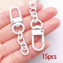15pcs Colorful Lobster Claw Clasps For Keychains Colorful Metal Swivel Snap Hooks With Key Rings Swivel Clasps Snap Hooks Key Chain Clip Hook Flat Split Keychain Ring For DIY Crafts Accessories - Keychain - View 9
