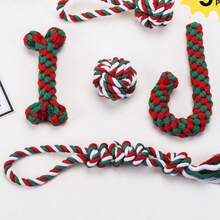 狗狗磨牙棉绳玩具宠物玩具圣诞礼品套装制造商 - 紅色 - 查看 4