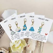 5pcs/10pcs Fashion Chemistry Theme Keychain - Zinc Alloy Science Keychain With Pocket Hug Inspirational Card, Featuring DNA Double Helix, Flask And Microscope Pendants, Ideal Gift For Science Teachers And Graduates, Perfect For Science Enthusiasts, Graduation And Teacher's Day Gifts - Multicolor - View 9