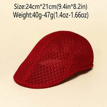 [Korean Version Hat] Breathable Hollow Mesh Korean Solid Color Simple Light Plate Forward Hat| Outdoor Play All Shade Retro Painter - Burgundy - View 2