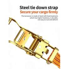 Dây buộc hàng chịu tải nặng 5000 lbs với móc chữ J kép, có khóa ratchet, dễ dàng kiểm soát hàng hóa. - Phiên bản polyester - Xem 10