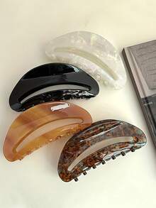 1pc Women's Elegant French Acetate Hair Claw Clip, Minimalist Versatile Hair Accessory For Daily Use - Multicolor - View 1