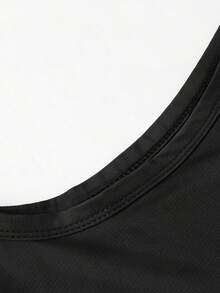 2pcs/Set Men's Black Mesh Sleeveless Tank Top + Loose Shorts, Men's Sportswear Set, Men's Lightweight Breathable Soft Fabric Fitness Workout Outfit, Suitable For Summer Running, Basketball, Machine Washable - Black - View 9