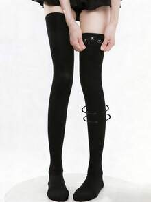 1 Pair Women's Thigh High Compression Stockings - Graduated Compression Socks, Thin And Breathable, Closed Toe Non-Slip, Comfortable And Warm - Multicolor - View 11