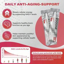 Zooone- Suplemento de NAD+ 30 piezas, Nicotinamida Ribósido y Resveratrol Premium, Reparación del ADN y Envejecimiento Saludable, Suplemento Avanzado de NAD para Hombres y Mujeres, Aumenta la Energía Celular - sabor a fresa - Ver 7