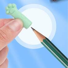 10个新款可爱硅胶猫爪铅笔帽，适合儿童、女孩、学生和办公用品 - 10Pcs隨機顏色 - 查看 3