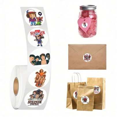 500张/套《怪奇物语》卷轴贴纸，笔记本DIY装饰配件，圣诞礼物，圣诞袜填充物，圣诞装饰品