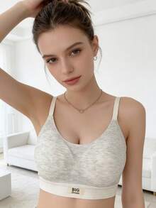 1pc Wire-Free Seamless Back Beautifying Small-Chest Enhancing Bra Without Trace For Women, Lingerie - White - View 2