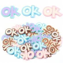 30pcs/Pack PVC Soft Gel OK Letter Stickers, Creative Handmade DIY Decor Stickers, Waterproof & Durable For Clothing, Shoes, Phone Cases, Earphones, Hair Clips, Bags - OK Patch - View 6