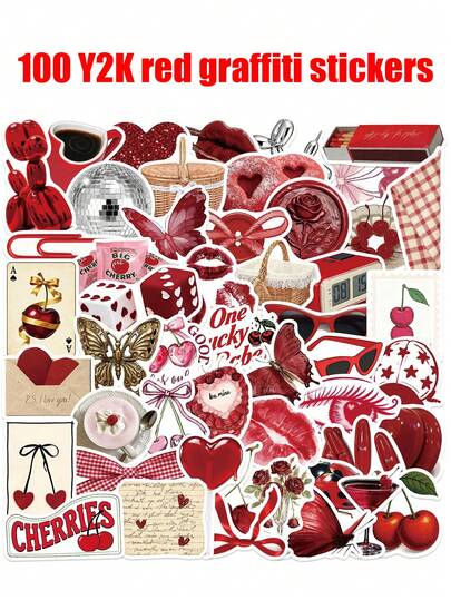 100 piezas Pegatinas de estilo estético Y2K, que incluyen estilo urbano, estilo blanco y negro, pegatinas para planificadores, estilo retro, estilo graffiti, hechas de material de vinilo resistente al agua, adecuadas para botellas de agua, portátiles, teléfonos, patinetas, planificadores, diarios, gran opción de regalo.