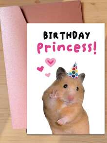 1张“生日公主”庆祝贺卡 - 送给女儿和亲人的可爱祝福（4.33x6.29英寸 + 信封）| 高品质花冠设计 | 适合送给家人、朋友和特殊场合 - 款式A - 查看 1