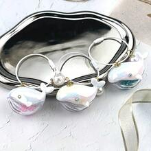 1Pc/2/3Pcs Fashion Resin Whale Keychain With Pearl Accents – Perfect For Couples, Bag Charm And Car Key Ring Accessory - Multicolor - View 6