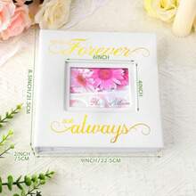 Álbum Fotos de Boda con Capacidad para 200 Piezas 4 x 6 Pulgadas Cuero Blanco Álbum de Fotos de Boda con Ventana Frontal Álbum de Recuerdos Regalos de Boda para Parejas Recién Casados Boda - Blanco - Ver 2