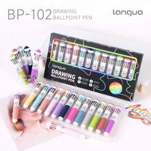 3-12pcs Ballpoint Pens 28-120 Colors Set, 0.8mm Bullet Tip For Smoother Ink Flow, Rich Colors With Layering Capability, Soft Rubb, First Day Of School - Multicolor - View 11