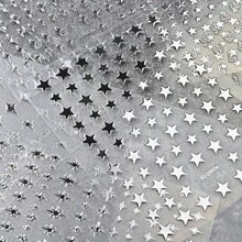 6 piezas Pegatinas de uñas de metal plateado con estrellas - Pegatinas de arte de uñas con estrellas 3D autoadhesivas brillantes y letras inglesas retro, decoraciones de uñas con estilo Y2K de estrellas, adecuadas para uñas acrílicas, decoración de arte de uñas DIY para fiestas y looks diarios, suministros para uñas - Plateado - Ver 5