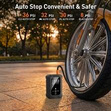 Compresor de aire inteligente de 150 psi, inflador de neumáticos portátil con inflado rápido y apagado automático, accesorios/esenciales/regalo para automóvil (equipado con batería de ión de litio de 7.4V 2000mAh) - modelo inalámbrico - Ver 5
