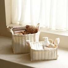 1pc Cute Solid Color Square Storage Basket, Kids Toy Organizer, Baby Diaper Storage Bag - Multicolor - View 6