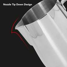Milk Frothing Pitcher With Latte Art Pen Gloss Sliver 304 Stainless Steel Inner Scale Coffee Steaming Milk Creamer Cup 350ML,Coffee Service Coffee Accessories - 350ML - 查看 6