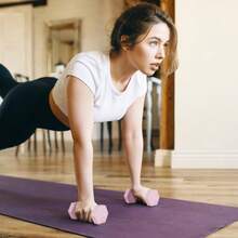 Dumbbell Set, 6-Piece Set Of Dumbbells With Weights, Steel Dumbbell Set, 1kg, 2kg, 3kg - Pink - View 5