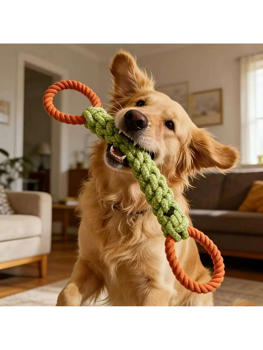 Mainan Tali Kunyah Tahan Lama untuk Hewan Peliharaan, Cocok untuk Anjing Sedang dan Besar, Membantu Membersihkan Gigi, Pelatihan Interaktif, Meredakan Kebosanan dan Kecemasan, Cocok untuk Anak Anjing dan Anjing Dewasa, Kokoh dan Tahan Sobek, Sangat Bagus untuk Ras seperti Border Collie, Golden Retriever, Labrador, Hadiah Hewan Peliharaan