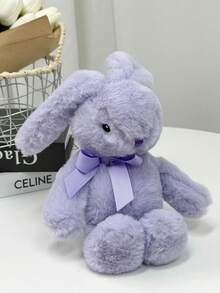 1pc 13.78 Inch/35cm Cute Lavender Plush Rabbit Doll, Soft Fluffy Stuffed Bunny Doll With Elegant Bow, Adorable Plush Doll, Ideal For Children Girls Easter Birthday Christmas Valentine's Day Gift, Cozy Home Decor For Bedroom Living Room Nursery, Comfortable Companion For Sleep And Rest - Mauve Purple - View 8