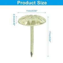 100 Pack Antique Upholstery Tacks Gold 7/16 Inch Decorative Furniture Nails For Sofa Chair Bed DIY Decoration - Gold - View 3