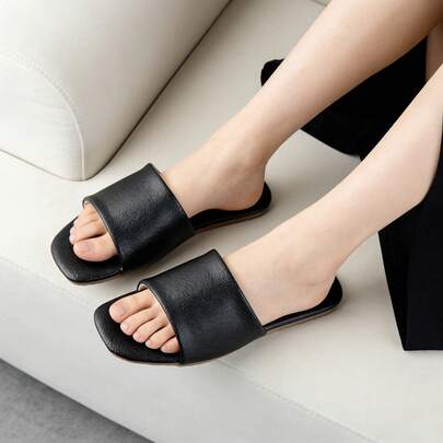 Women's Quiet PU Slippers - Non-Slip, Quick-Drying, Odor-Resistant, Summer Indoor Slippers, Wear-Resistant Soles, Suitable For Home And Bathroom, Available In Multiple Colors, Minimalist Slippers, Summer Solid Color PU Slippers, Non-Slip Indoor Bathroom Shower Beach Slippers, Lightweight And Fatigue-Resistant
