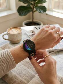 1pc Leopard Print Elastic Nylon Braided Solo Loop Watch Band & Hard PC Protective Bumper Case Set Compatible With Samsung Galaxy Watch 7 6 5 4 40mm 44mm, Leopard Print Stretchable Replacement Sport Strap & Case Compatible - Leopard - View 8