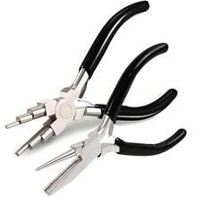 KLONKEE 金属丝环钳，珠宝制作工具 - 凹头（空心）/圆头钳，金属丝环钳和金属丝弯曲钳，高碳钢篮钳，配有 2-9mm 可调节环，专业绕线工具，适用于耳环、戒指、项链和珠宝制作（多功能设计），珠宝制作工具套装 - 彩色 - 查看 12