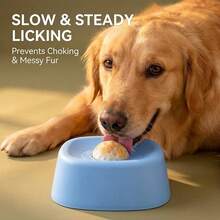 2Pcs Slow Feeder Dog Bowls Spill-Resistant Liquid With Rolling Ball Puzzle Feeder Yogurt Pup Bone Broth Interactive Slow Eating Toy For Anxiety Relief Boredom Post-Op Nutrition Aid - Blue - 查看 6