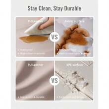 Blissful Diary - Tapete de piel vegana 50 x 50 pulgadas de espuma gruesa acolchada e impermeable para bebés y niños elegante y simplemente limpia para jugar al bebé en el piso color gris pardo - marrón gris - Ver 7