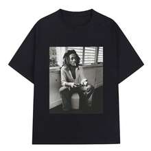 Reggae Music Originator Bob Marley T Shirt Men Vintage Gothic T-Shirt Cotton Casual Oversized Short Sleeve T-Shirts Streetweargraphic Tees Men,Playeras De Hombre,Black Graphic Tee,Funny T Shirt - màu đen - Xem 1