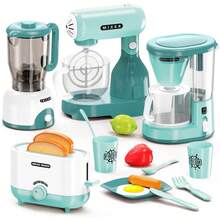 Pretend Play Kitchen Accessory Toy Set For Kids, Simulation Kitchen Appliance Kit - Blender, Coffee Maker, Mixer, Toaster With Light And Sound, Toy - 1 - 查看 7
