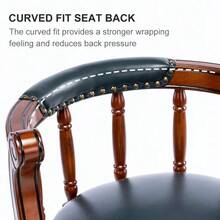 High-Quality Bar Stools Made Of Leather And Wood, 360° Swivel Bar Stool With Backrest, Bar Stools At Counter Height For Kitchen, Dining Room And Bar - Blue - View 7
