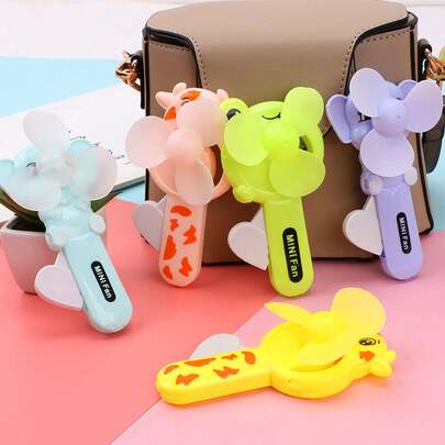 Summer Handheld Cooling Fan, Cute Cat Design Mini Fan, Cartoon Lollipop Handheld Fan, Cartoon Animal Handheld Fan (Manually Operated, No Power Source), Random Color Delivery