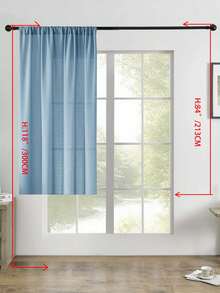 1pc Sheer Curtain, Solid Color Linen-Like Fabric, New Luxury Modern Minimalist Polyester Voile Curtain, Light Filtering, Suitable For Bedroom, Living Room, Balcony, UV Protection, Rod Pocket - Blue - View 19