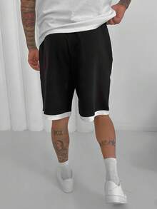 男士 Old Money 夏季沙滩短裤 - 黑色 - 查看 3