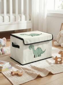 1 buah Kotak Penyimpanan Lipat Bergambar Kartun Dinosaurus, Pelangi, dan Anak Kucing dengan Pegangan, Kotak Penyimpanan Serbaguna untuk Kamar Bayi, Kamar Tidur, Pakaian Bayi, Bawah Tempat Tidur, Penyimpanan Mainan - MultiWarna - View 9