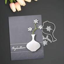 1个金属花瓶切割模具，适用于DIY剪贴簿、压花、手工卡片制作、礼品卡制作 - A - 查看 4