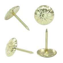 100 Pack Antique Upholstery Tacks Gold 7/16 Inch Decorative Furniture Nails For Sofa Chair Bed DIY Decoration - Gold - View 6