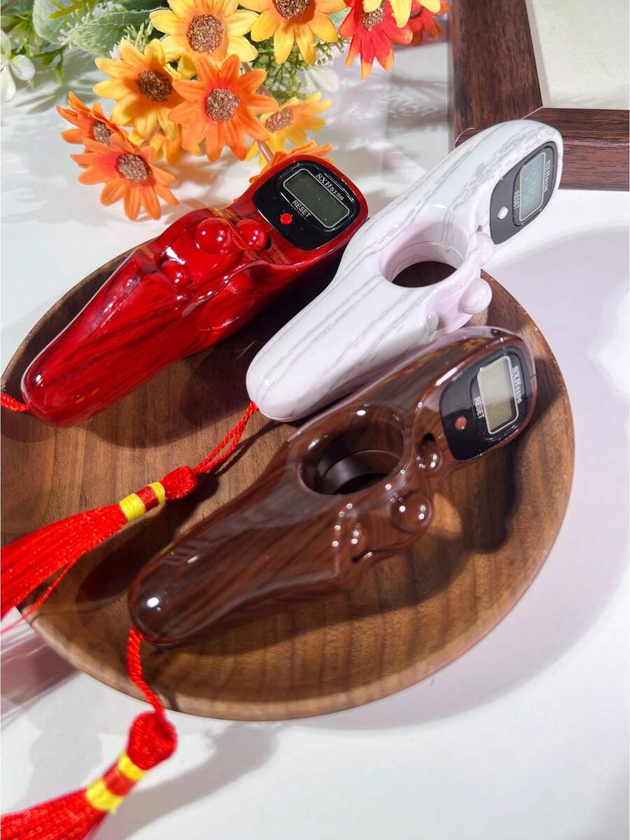 流苏减压电子计数器，木纹穆斯林念珠，便携易握 - 多色 - 查看 1